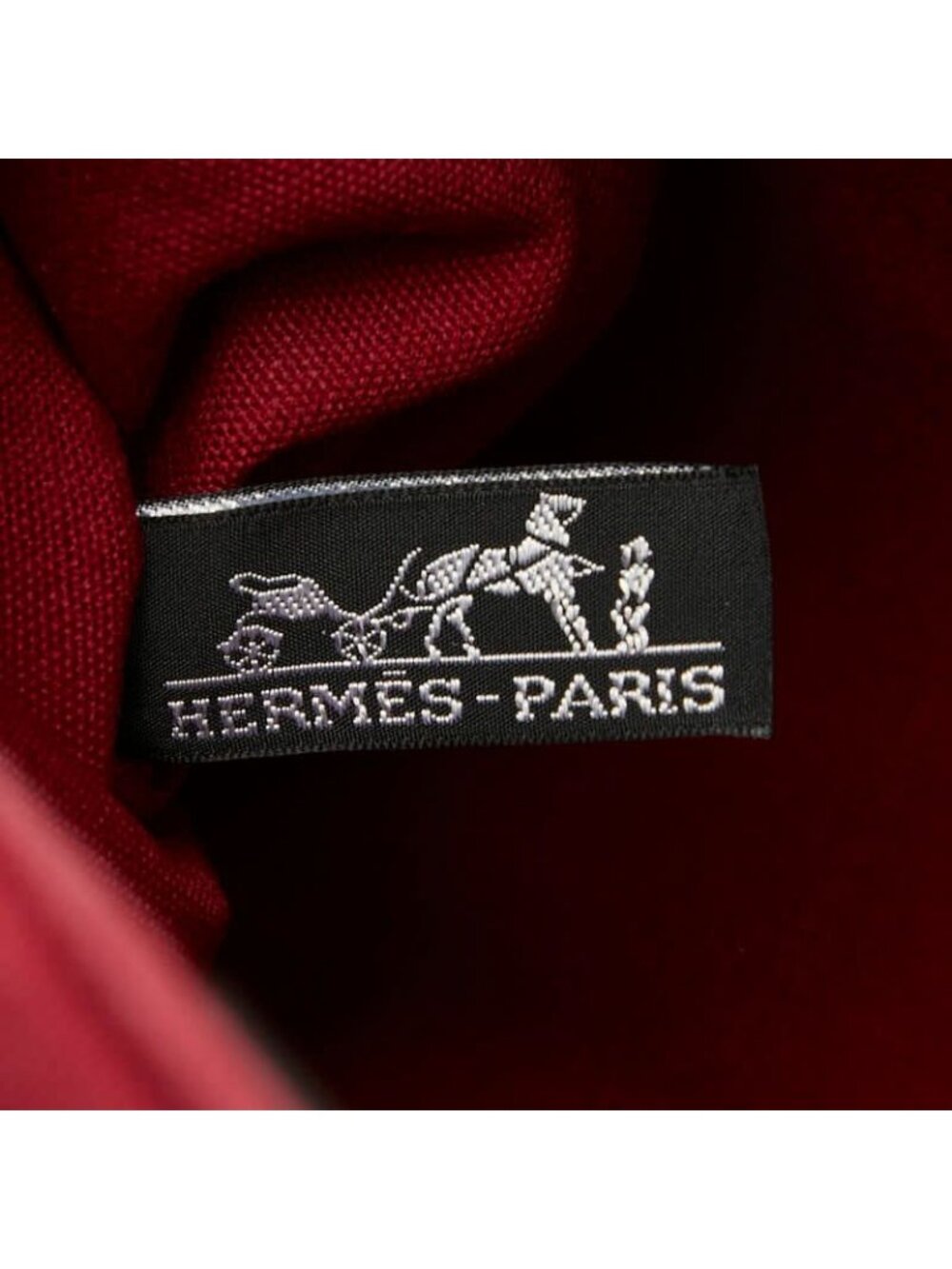 Hermes Troca Horizontal MM Tote Red Brown Black Canvas Leather - Picture 9 of 9